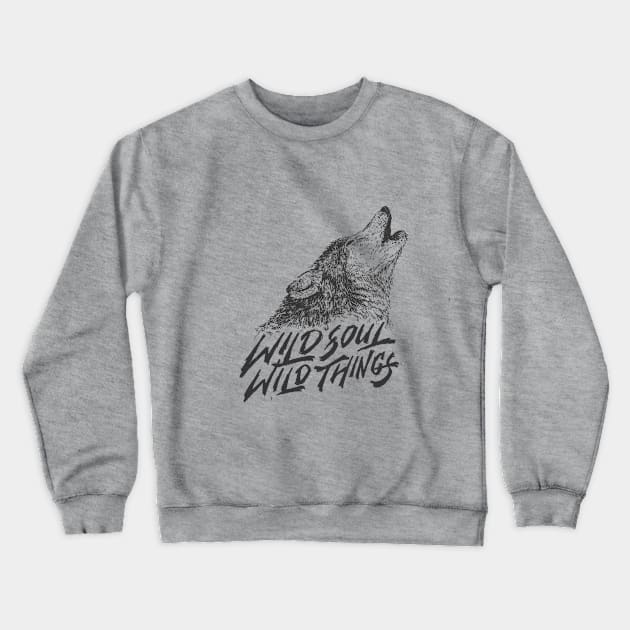 Wolf - Wild Soul Wild Things Crewneck Sweatshirt by Wibisini